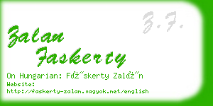 zalan faskerty business card
